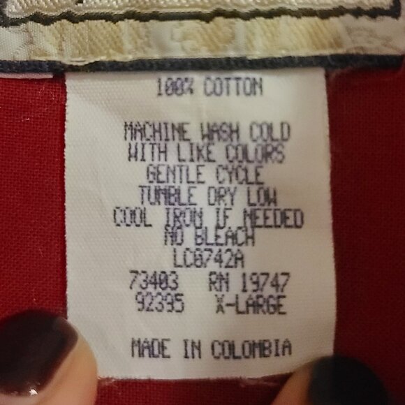 Vintage Wrangler Western Wear Cotton Aztec Button Rodeo Shirt Women’s X Large - Picture 11 of 16